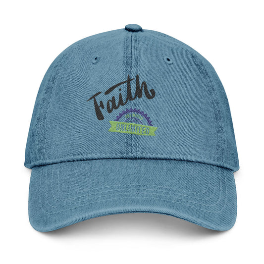 Embroidered Faith Denim Hat - Casual Cool for Everyday Wear