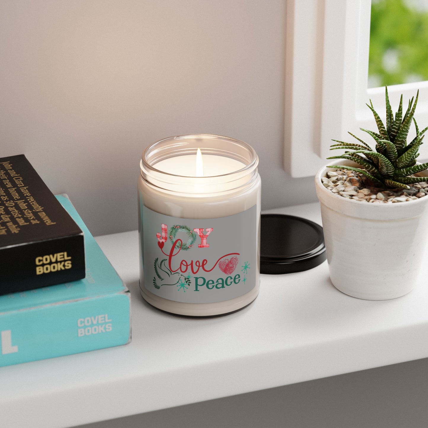 Joy Love Peace Scented Soy Candle — 9oz Holiday Fragrance Jar