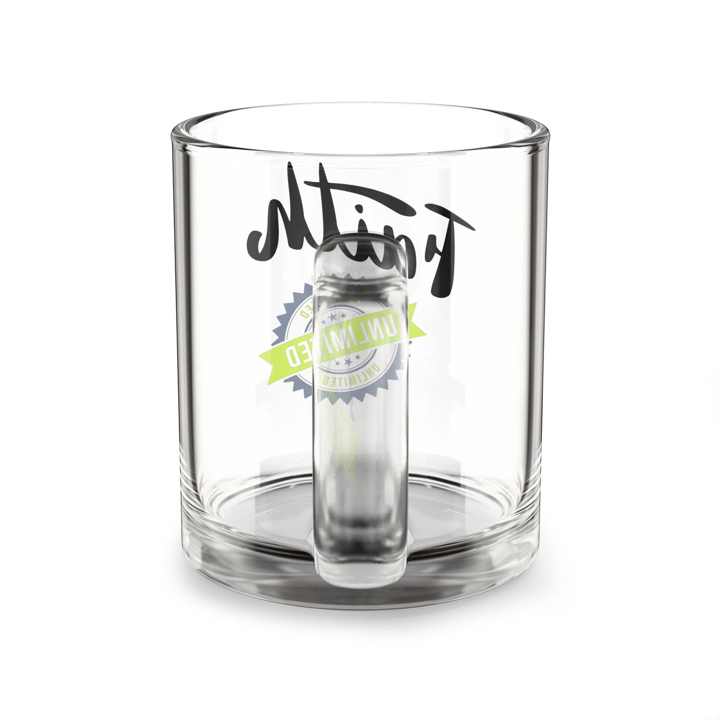 Inspirational 10oz Glass Mug - 'Faith' Design for Coffee Lovers