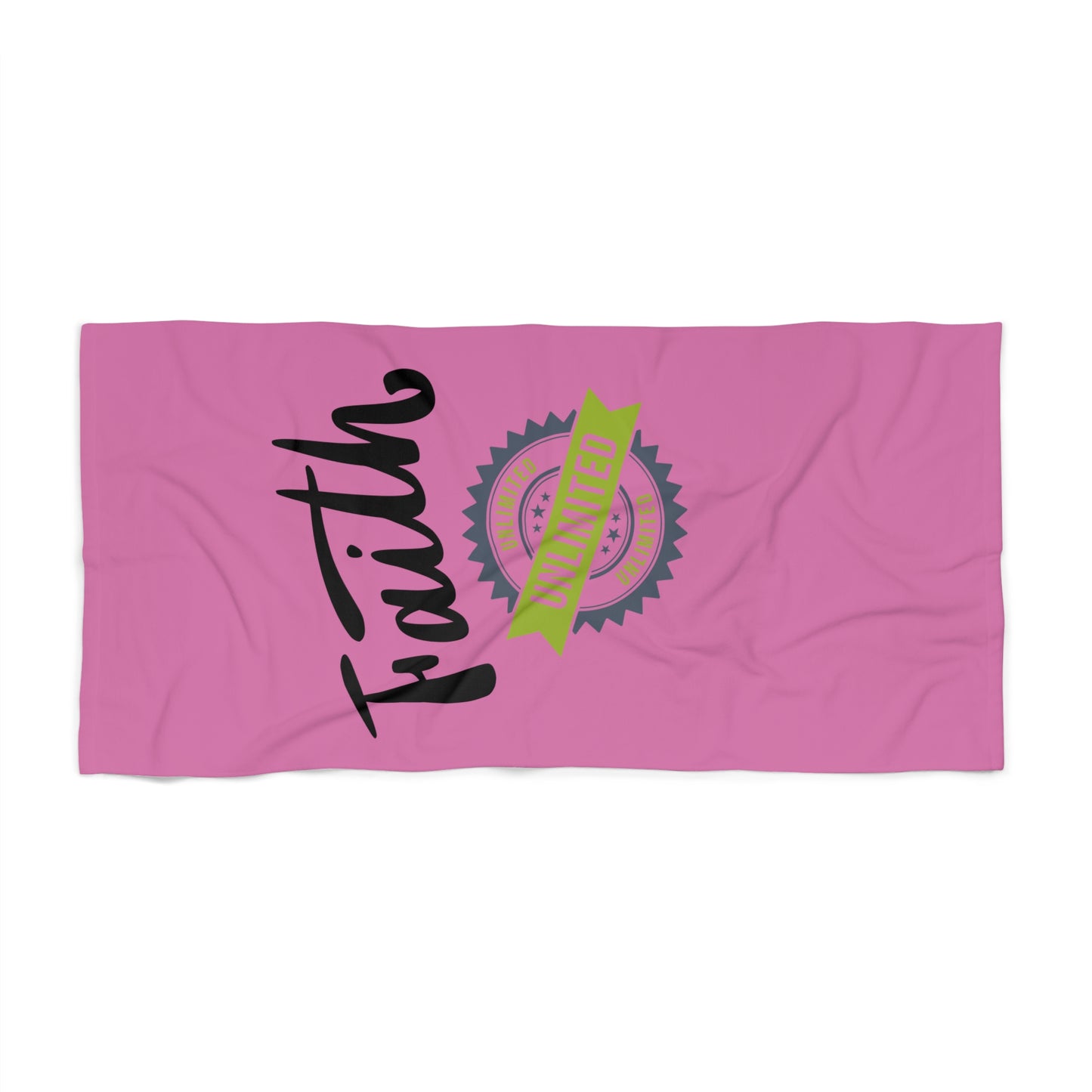 Faith Unlimited Beach Towel - Inspirational Pink Towel for Summer Fun & Relaxation