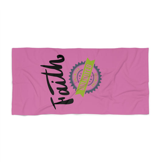 Faith Unlimited Beach Towel - Inspirational Pink Towel for Summer Fun & Relaxation