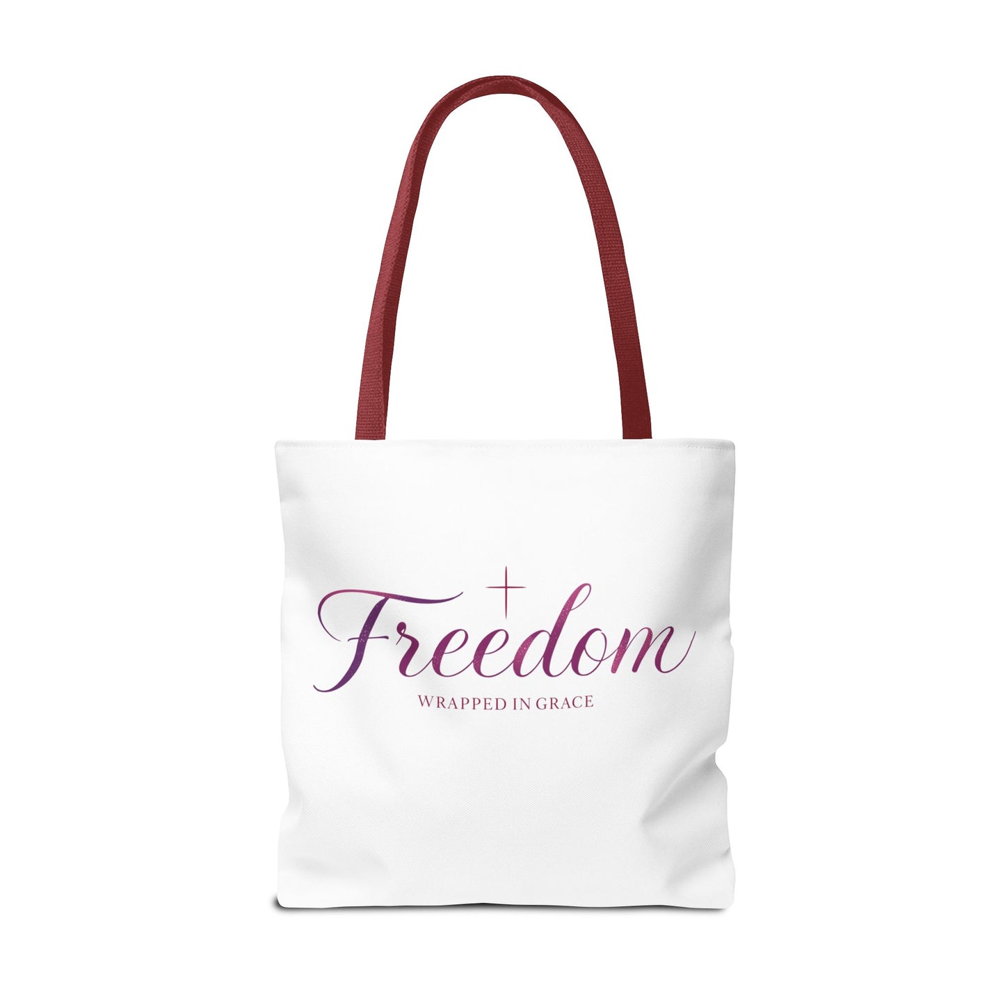 Freedom Tote Bag — "Freedom Wrapped in Grace" Inspirational Christian Canvas Tote