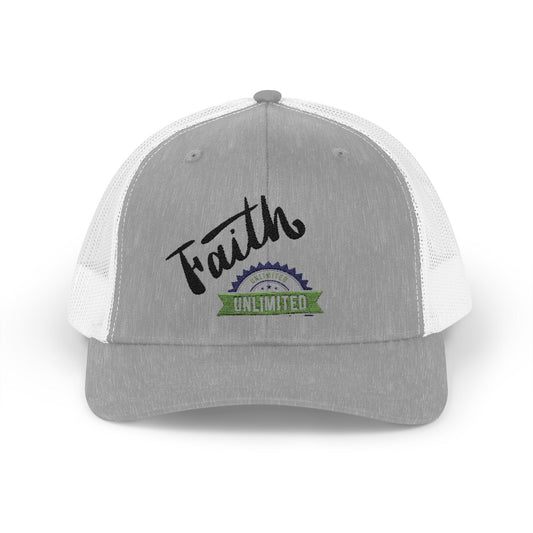 Faith Unlimited Snapback Trucker Cap - Inspirational Hat for Everyday Wear