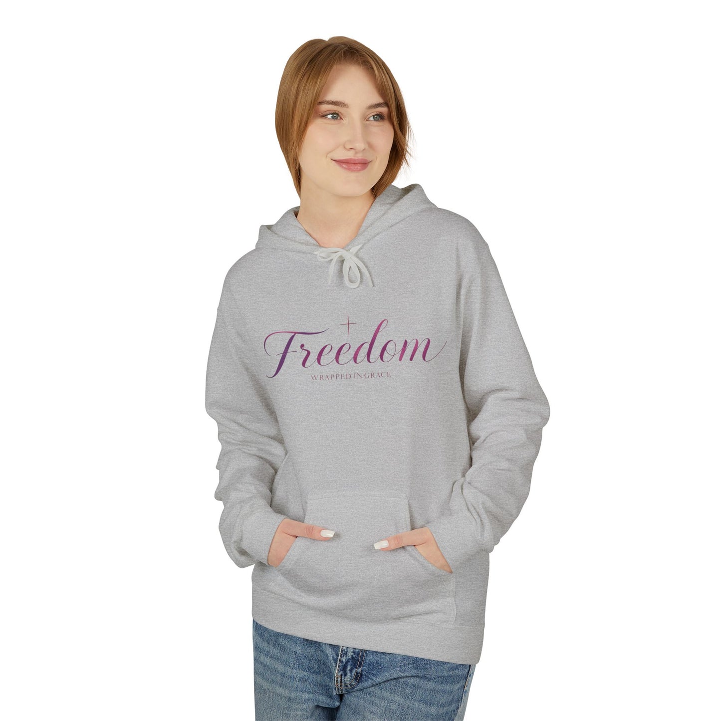 Freedom Hoodie — Inspirational "Freedom Wrapped in Grace" Fleece Pullover