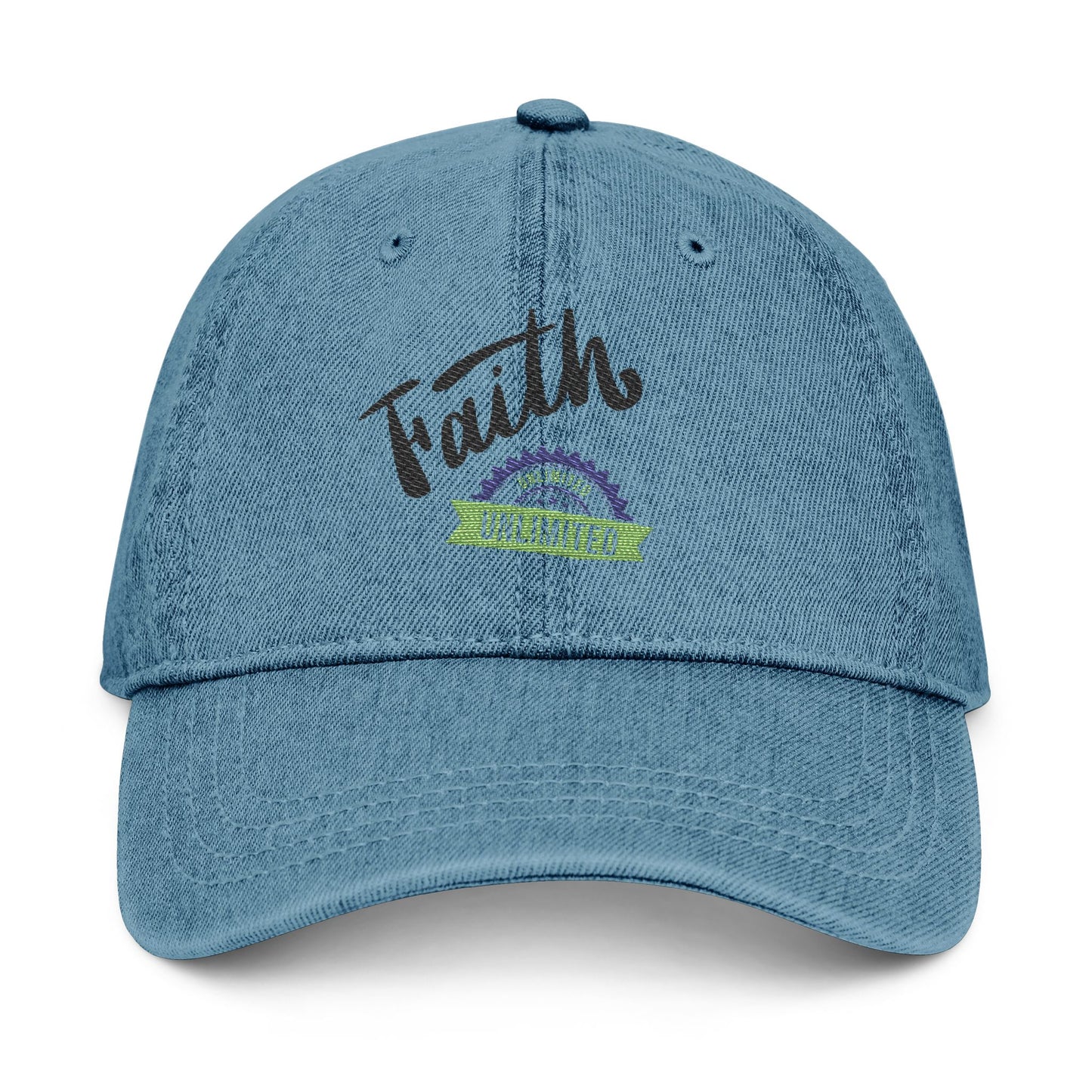 Embroidered Faith Denim Hat - Casual Cool for Everyday Wear