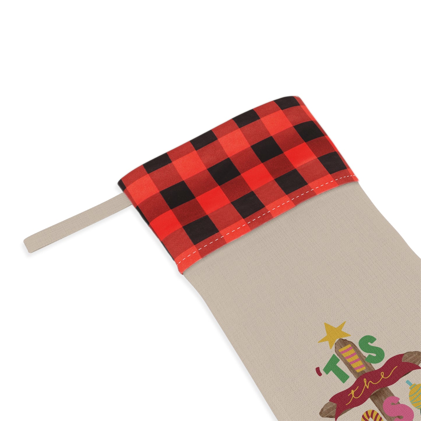 Christmas Stocking – “’Tis the Season for Faith” Buffalo Check Cuff Holiday Stocking