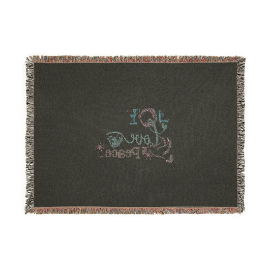 Christmas Woven Blanket — Joy Love Peace Pastel Vintage Throw