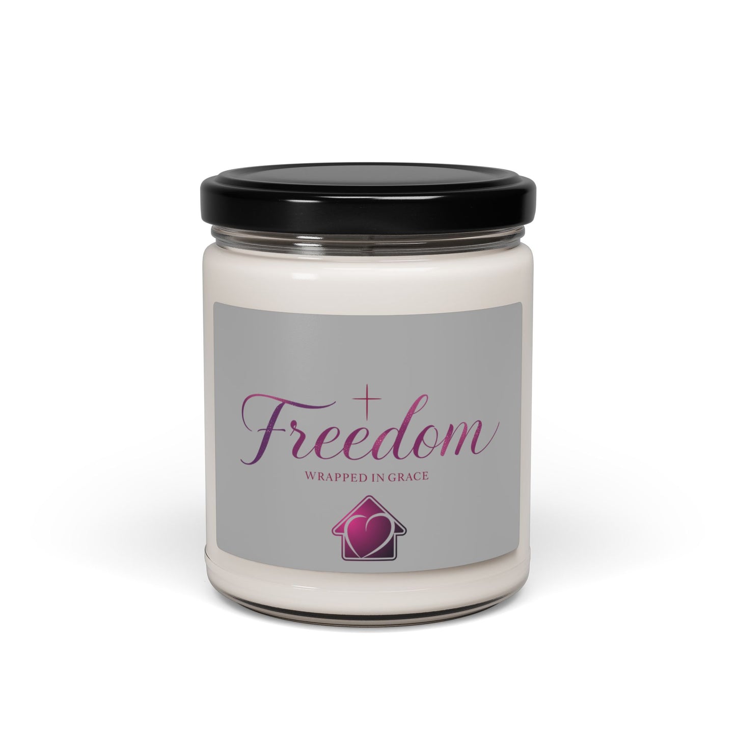 Christmas Freedom Soy Candle — "Freedom Wrapped in Grace" 9oz Scented Jar (Inspirational Christian Gift)