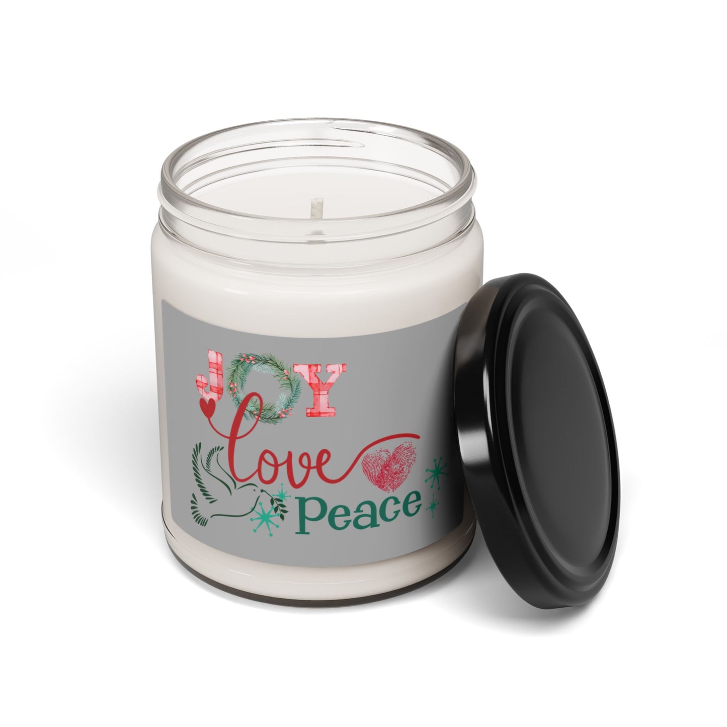 Joy Love Peace Scented Soy Candle — 9oz Holiday Fragrance Jar