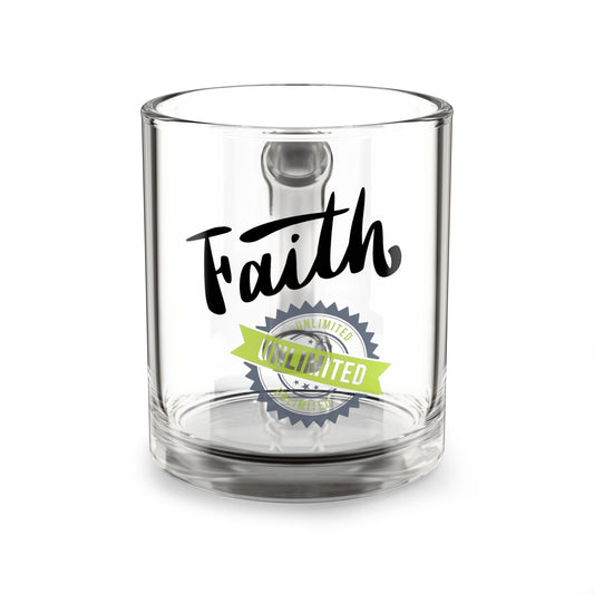 Inspirational 10oz Glass Mug - 'Faith' Design for Coffee Lovers