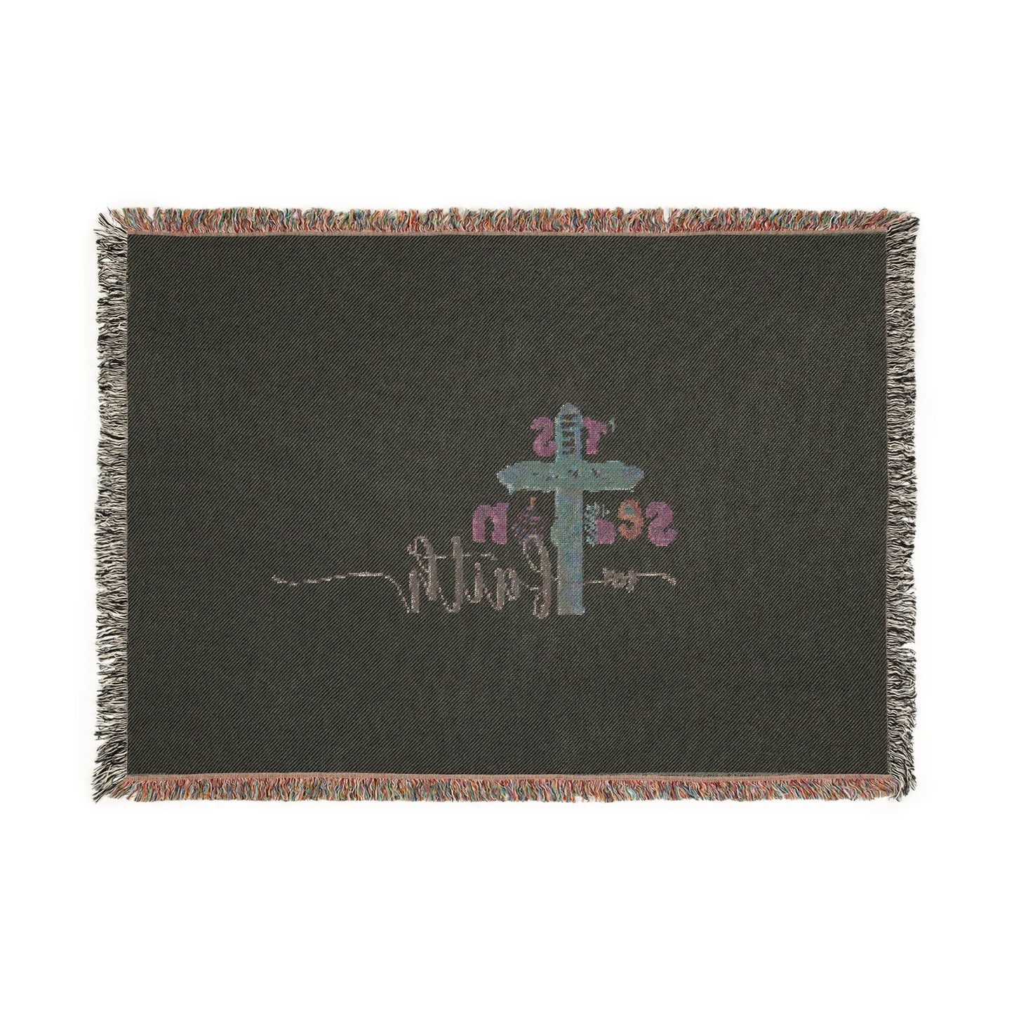 Faith Cross Woven Blanket — "It's Season of Faith" Inspirational Throw