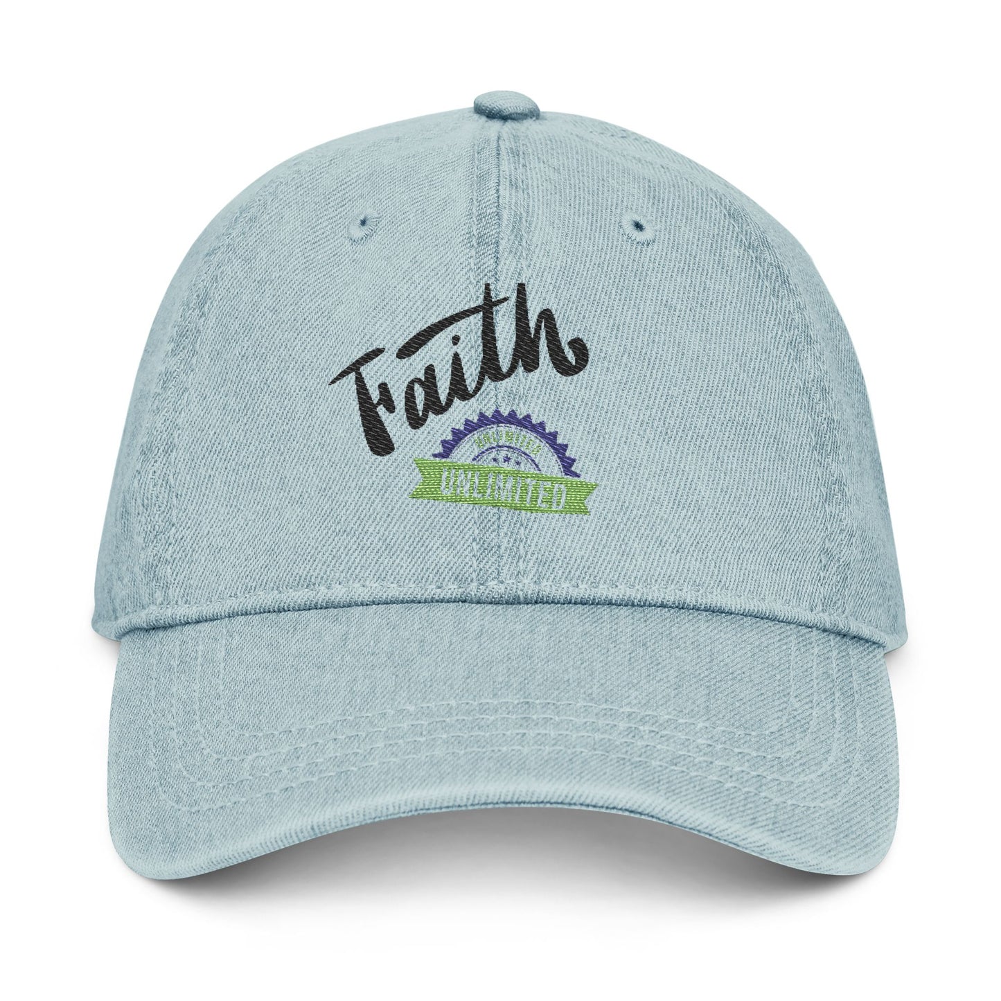 Embroidered Faith Denim Hat - Casual Cool for Everyday Wear