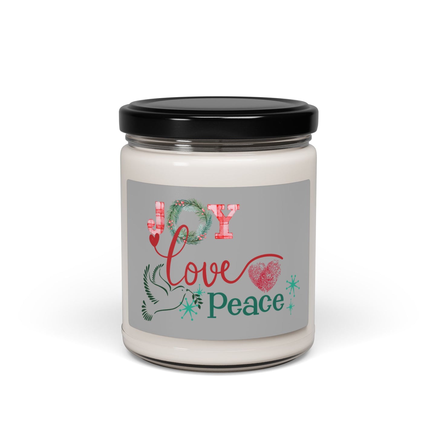 Joy Love Peace Scented Soy Candle — 9oz Holiday Fragrance Jar